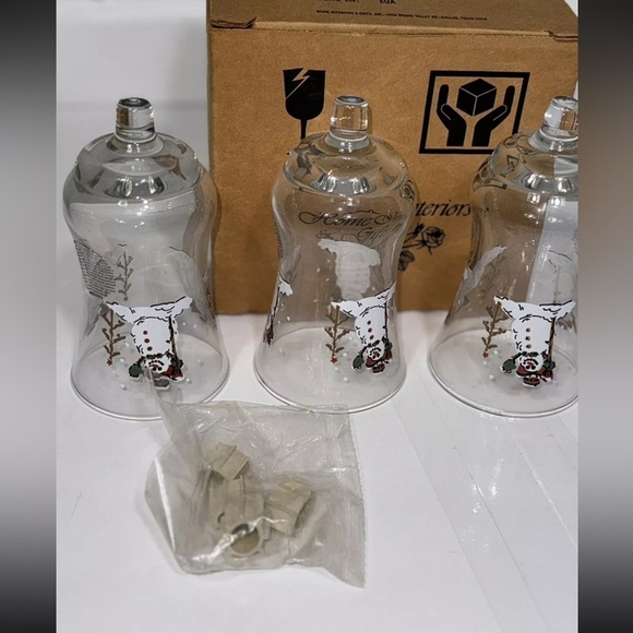 4 HOMCO / HOME INTERIORS PAINTED SNOWMAN VOTIVE CUPS - Picture 2 of 6